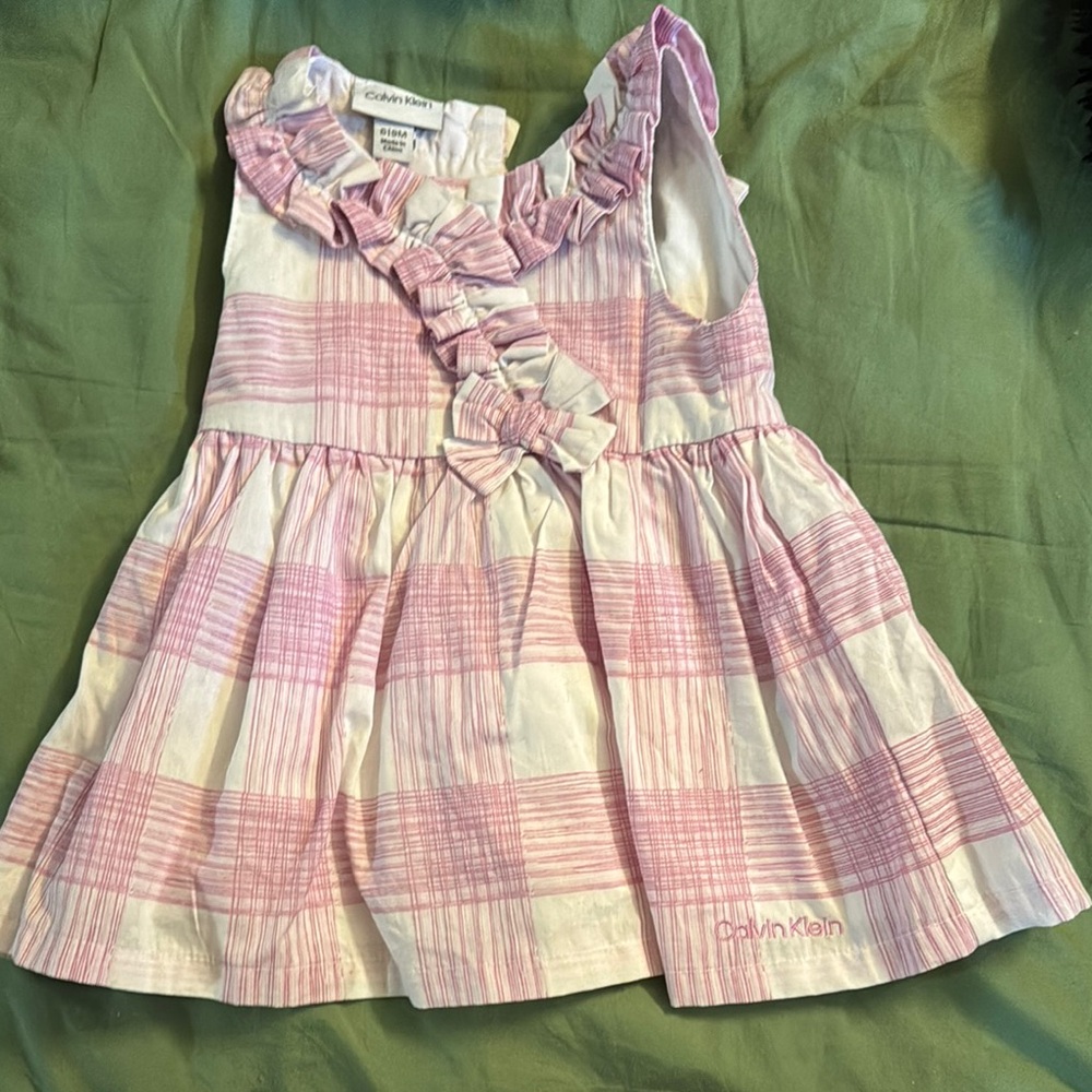 Calvin Klein Pink Asymmetrical Ruffled Sundress